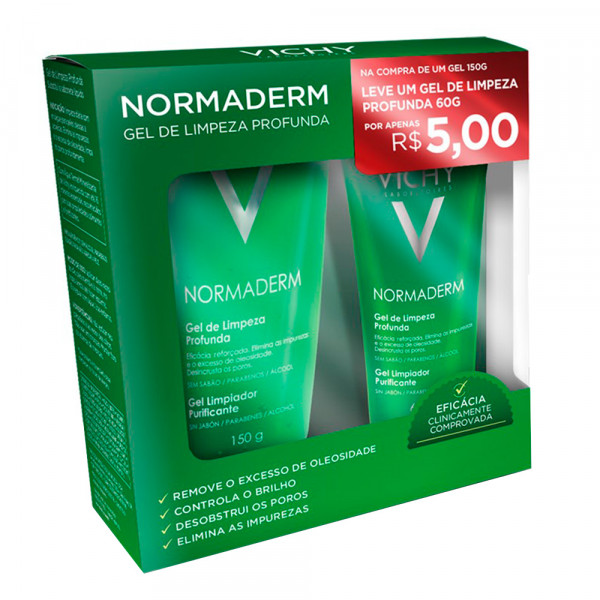 Vichy Normaderm Kit Limpeza Profunda 150g + Gel de 
